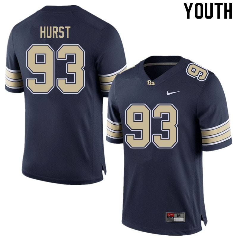 Youth #93 Brandon Hurst Pitt Panthers College Football Jerseys Sale-Home Navy - Click Image to Close